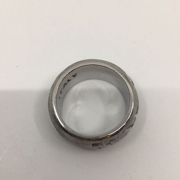 MOOBY AMORE silver tone textured chunky ring Sz 6.75 - Picture 15 of 16